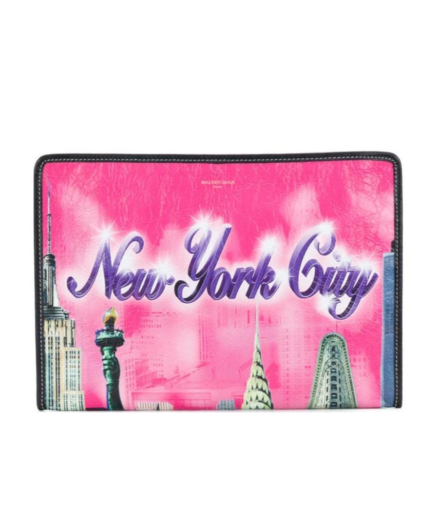 Balenciaga Printed Clutch In Pink