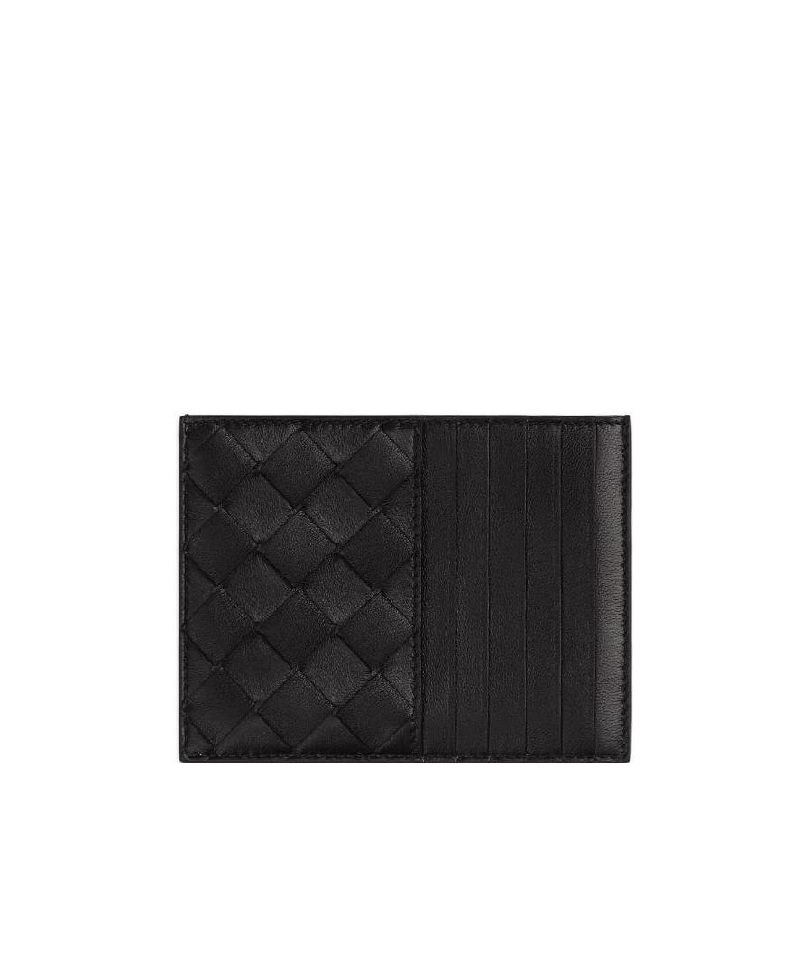 Bottega Veneta Logo Card Bag In Black