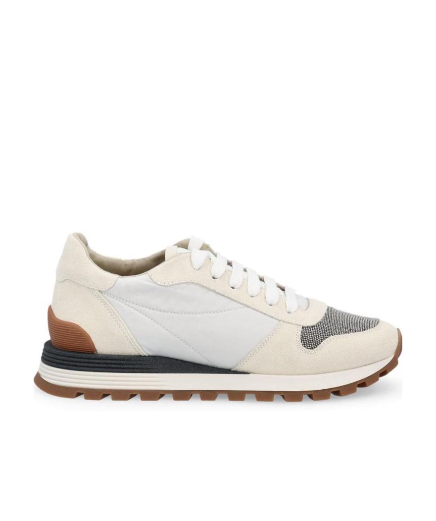 Brunello Cucinelli Multicolor Precious Band Insert Sneakers In White
