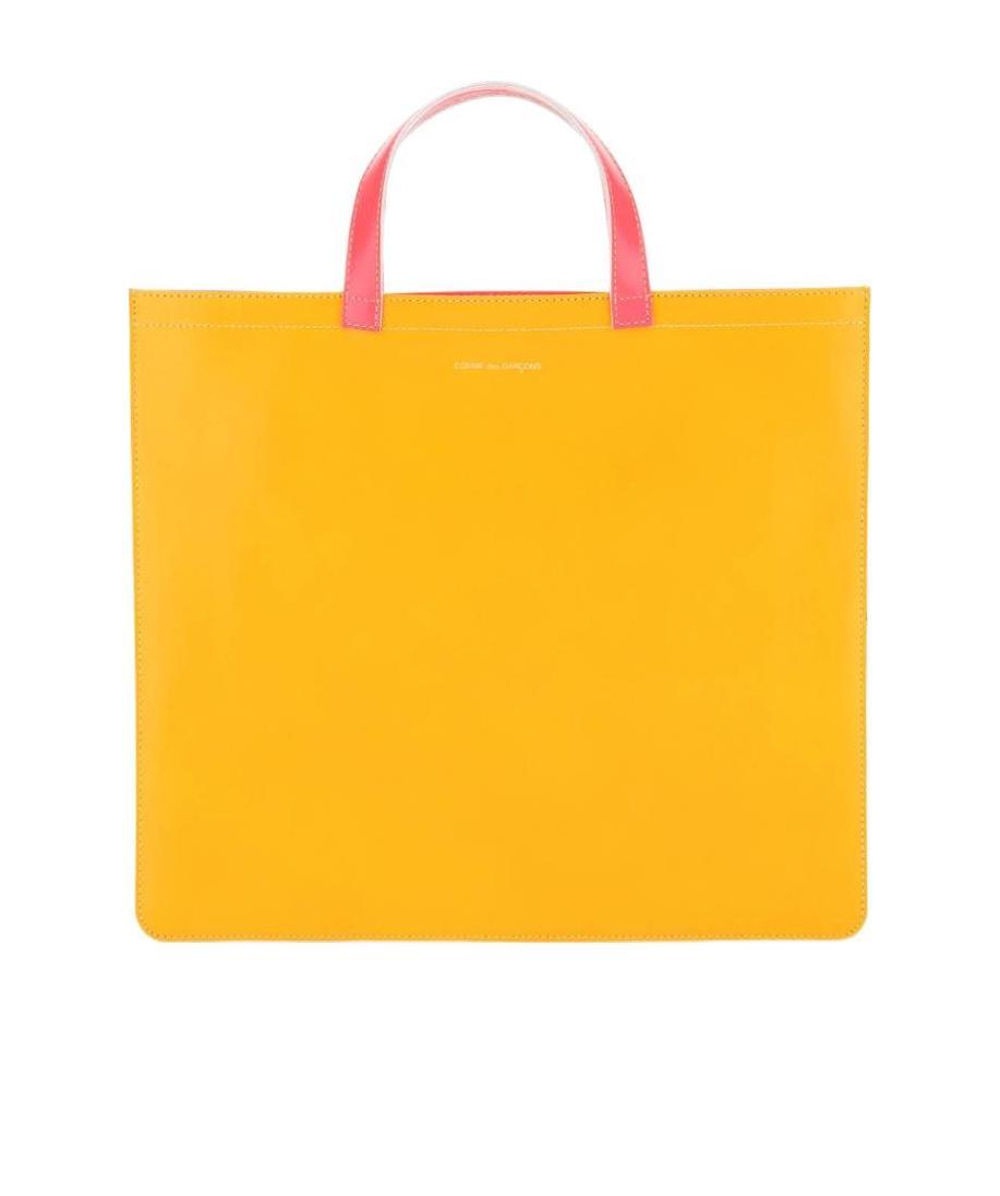 Comme Des Garçons Color-blocking Logo Handbag In Orange
