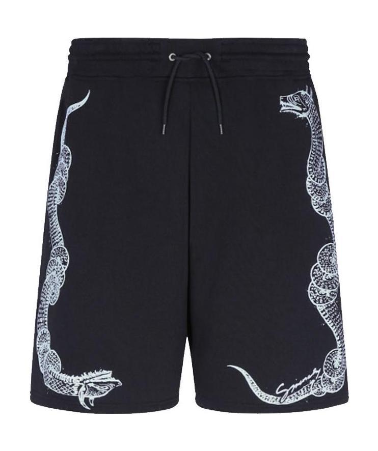 Givenchy Monster Print Shorts In Black