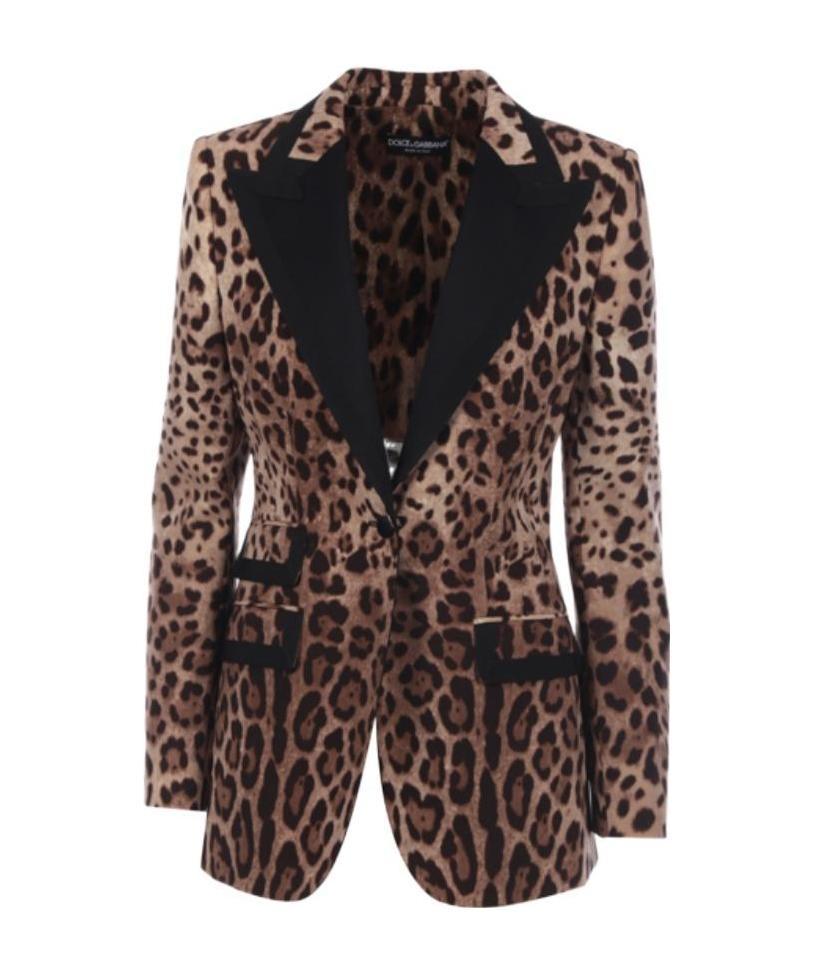 Dolce & Gabbana Leopard Print Tailored Blazer