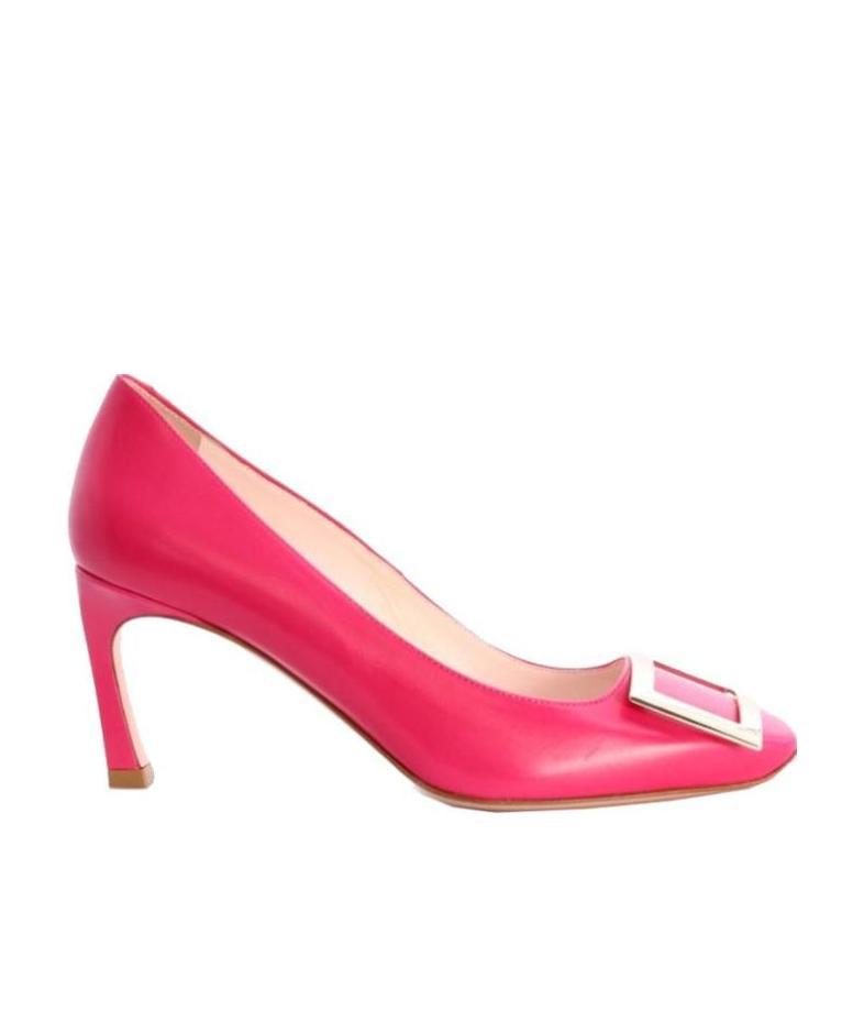 ROGER VIVIER TROMPETTE SQUARE BUTTON HIGH HEELS