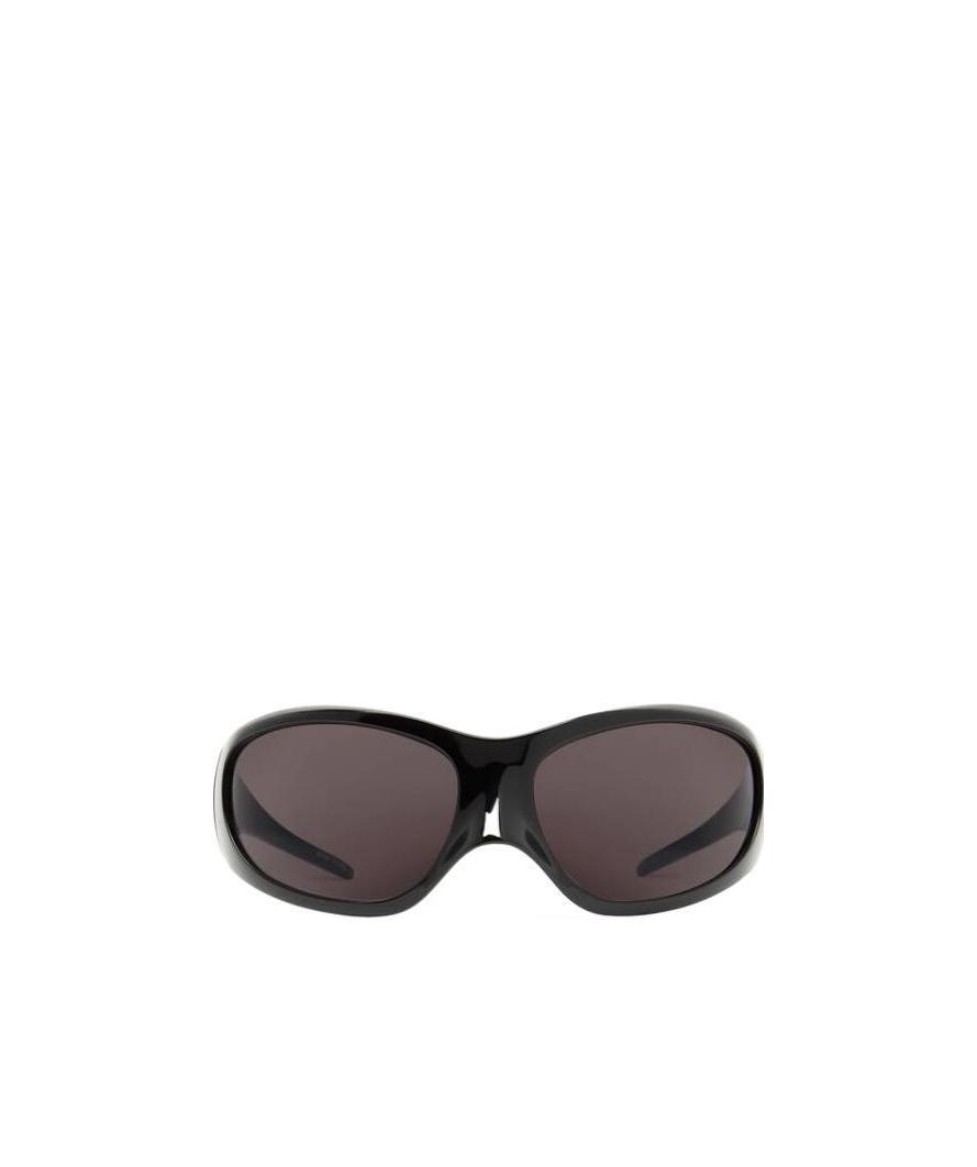 Balenciaga Skin Xxl Round-frame Sunglasses In Black