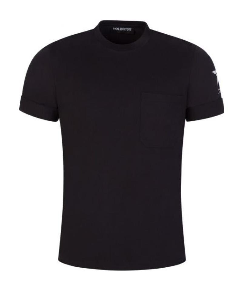 Neil Barrett Hand-painted Sport Star T-shirt In Black