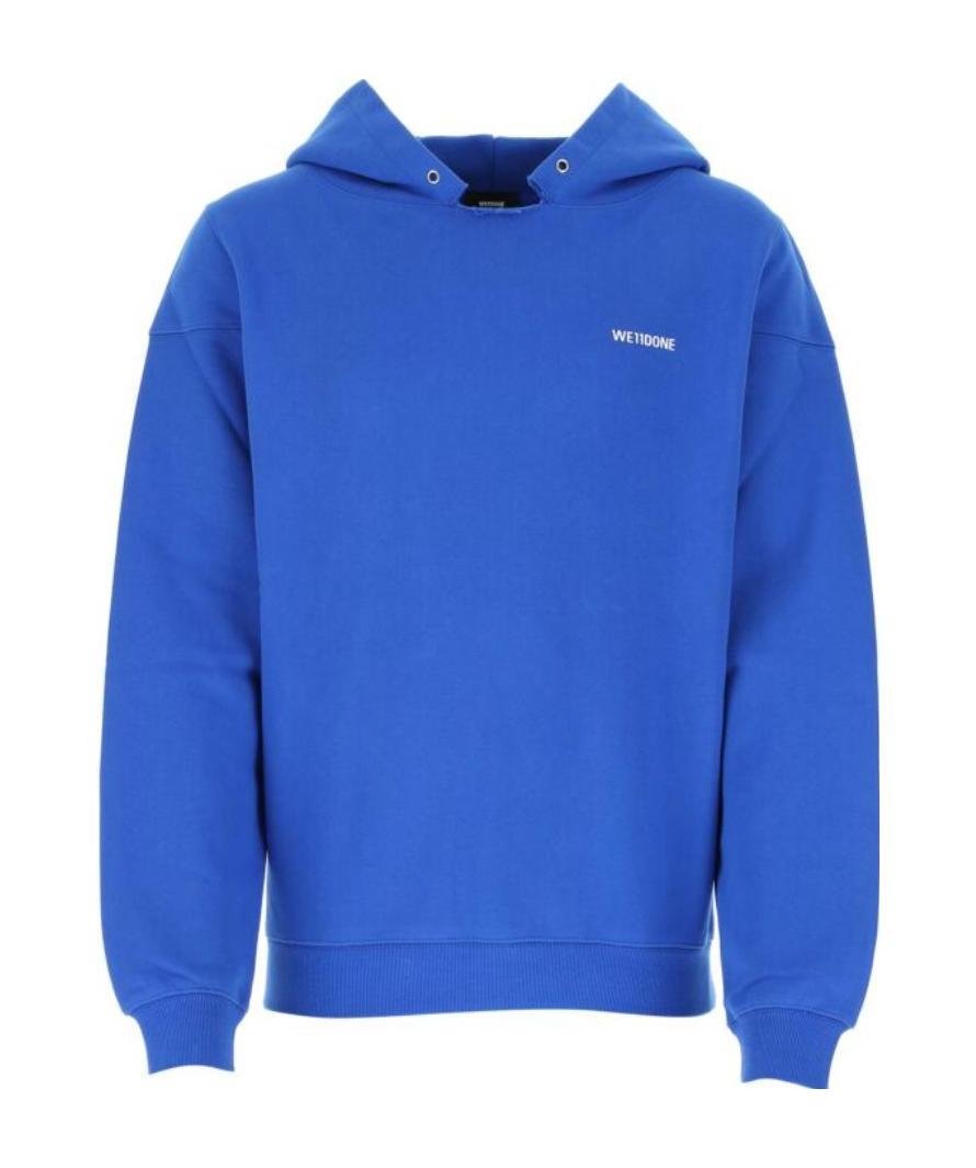 We11 Done Drop Shoulder Hoodie In Blue