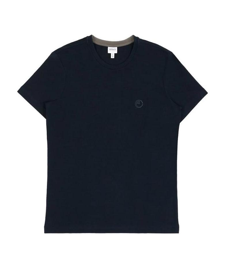 Armani Collezioni T-shirt With Round Neck And Short Sleeves In Black
