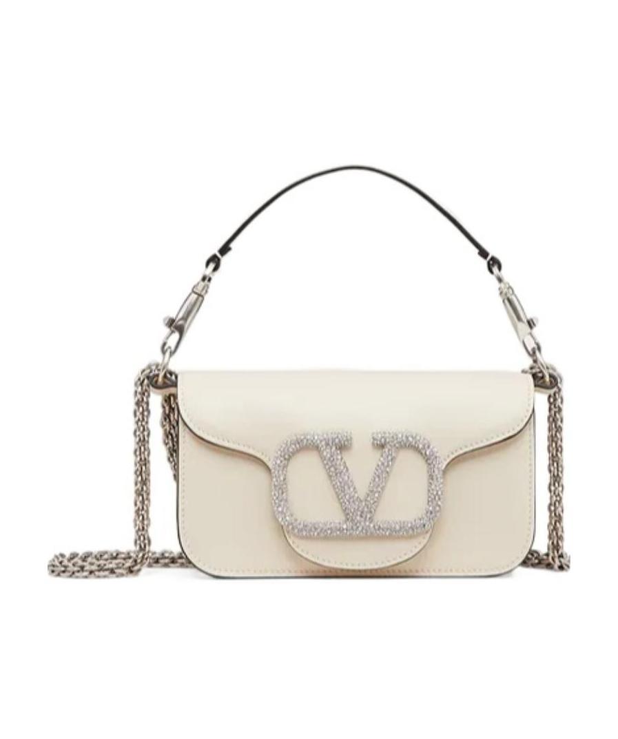 Valentino Super Mini Loc1 Shoulder Bag In White