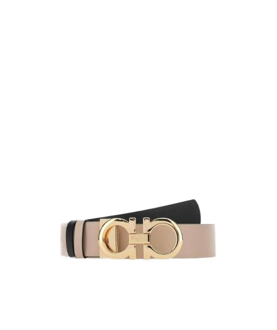 Ferragamo Gancini Double-sided Belt In Nude