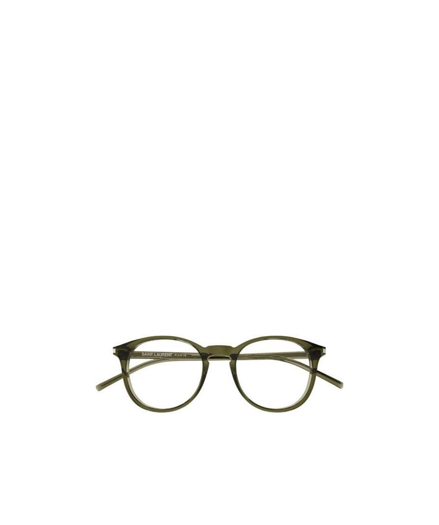 Saint Laurent Round-frame Glasses In Green