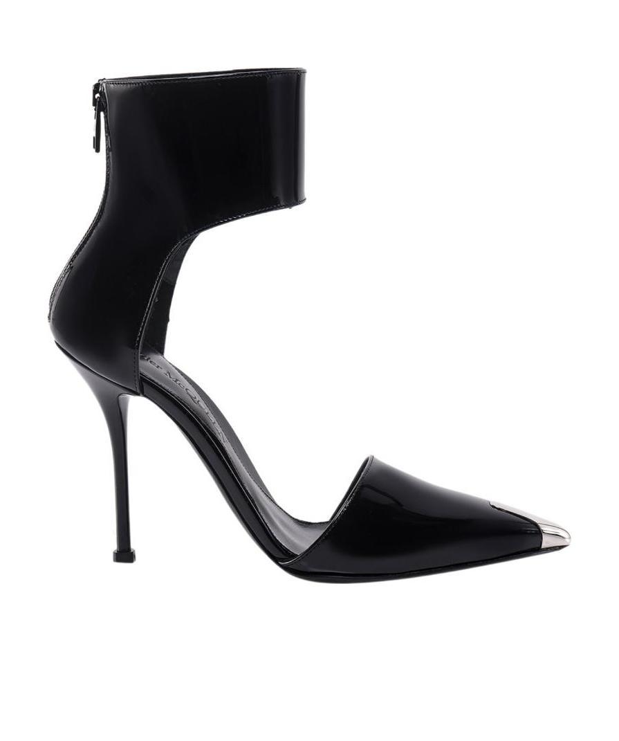 Shop Alexander Mcqueen Punk 105mm Pointed-toe Pumps In Black