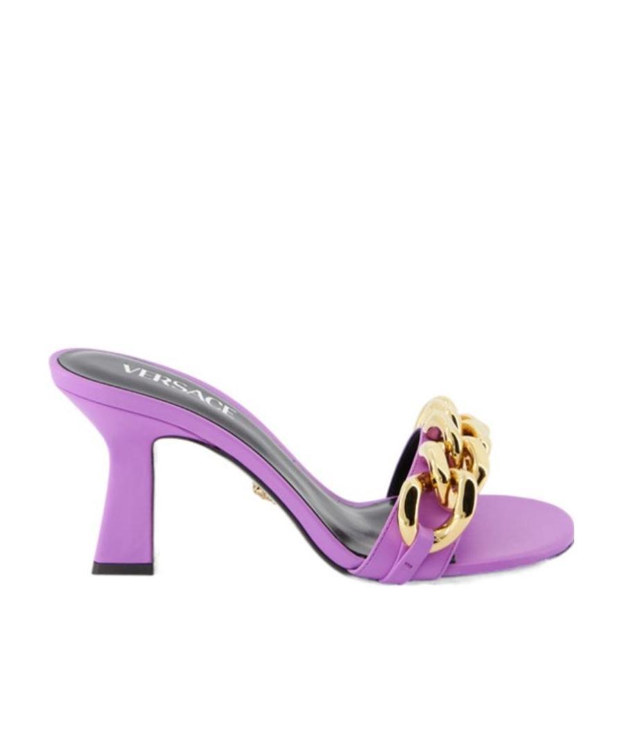 Versace Chain-link Mule Sandals In Purple