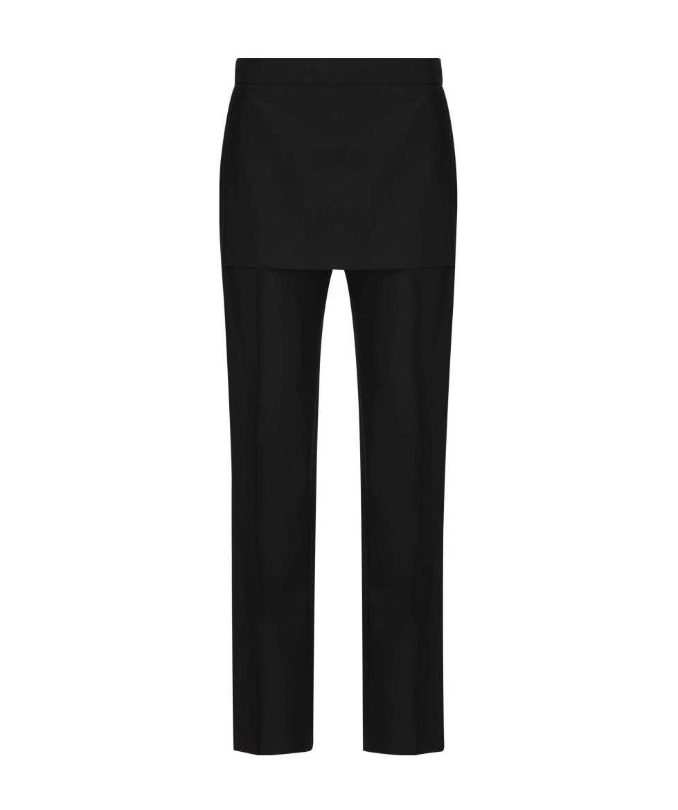 Givenchy Skirt-detail Slit Trousers In Black