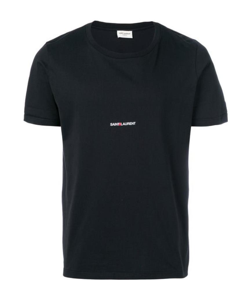 Saint Laurent Logo Print T-shirt In Black