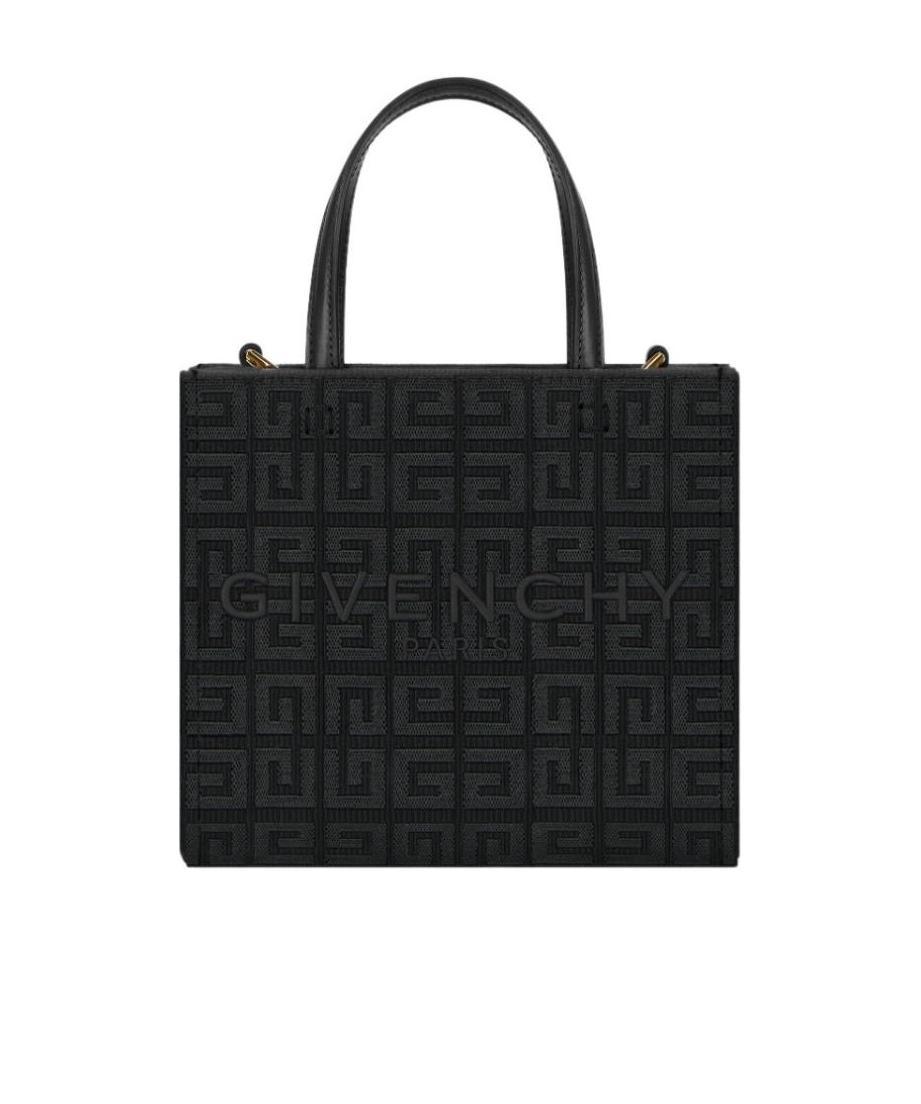Givenchy Structured Black Mini G-tote Bag With Embroidered Monogram In Black