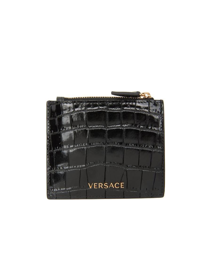 Versace Crocodile-effect Leather Wallet
