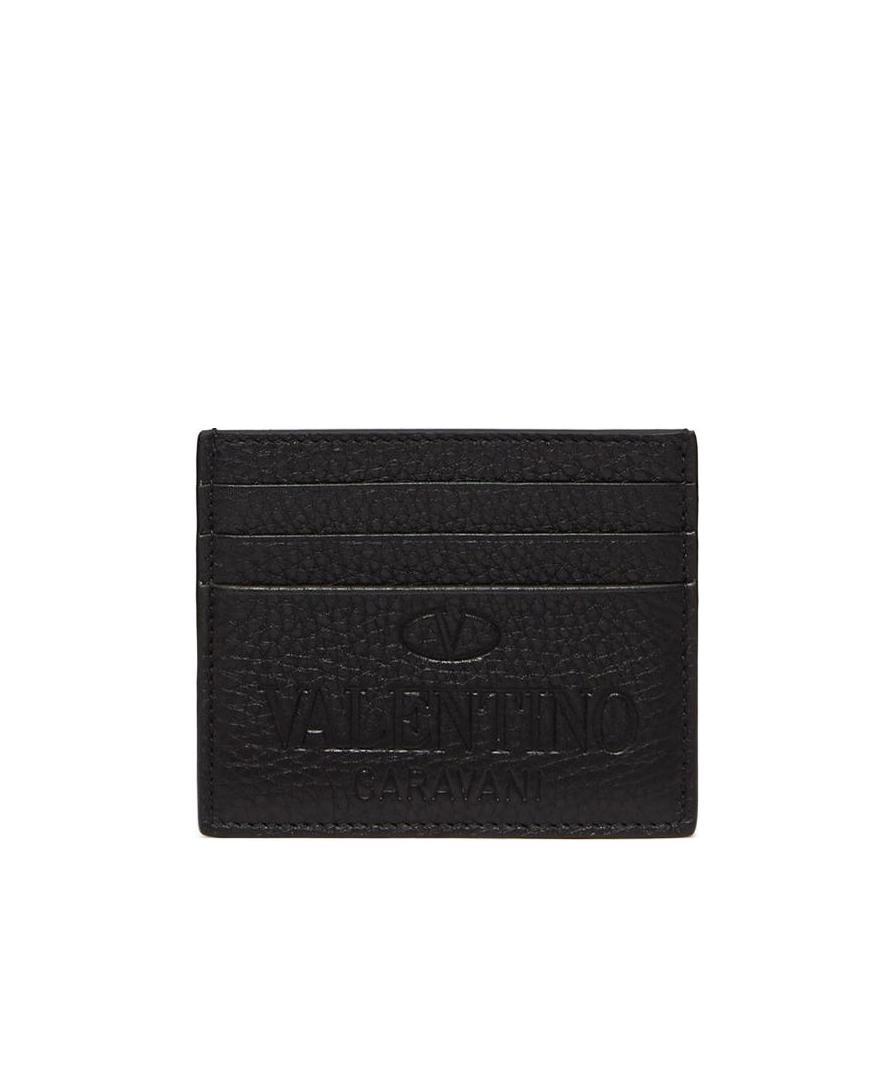 Valentino Logo-debossed Cardholder In Black