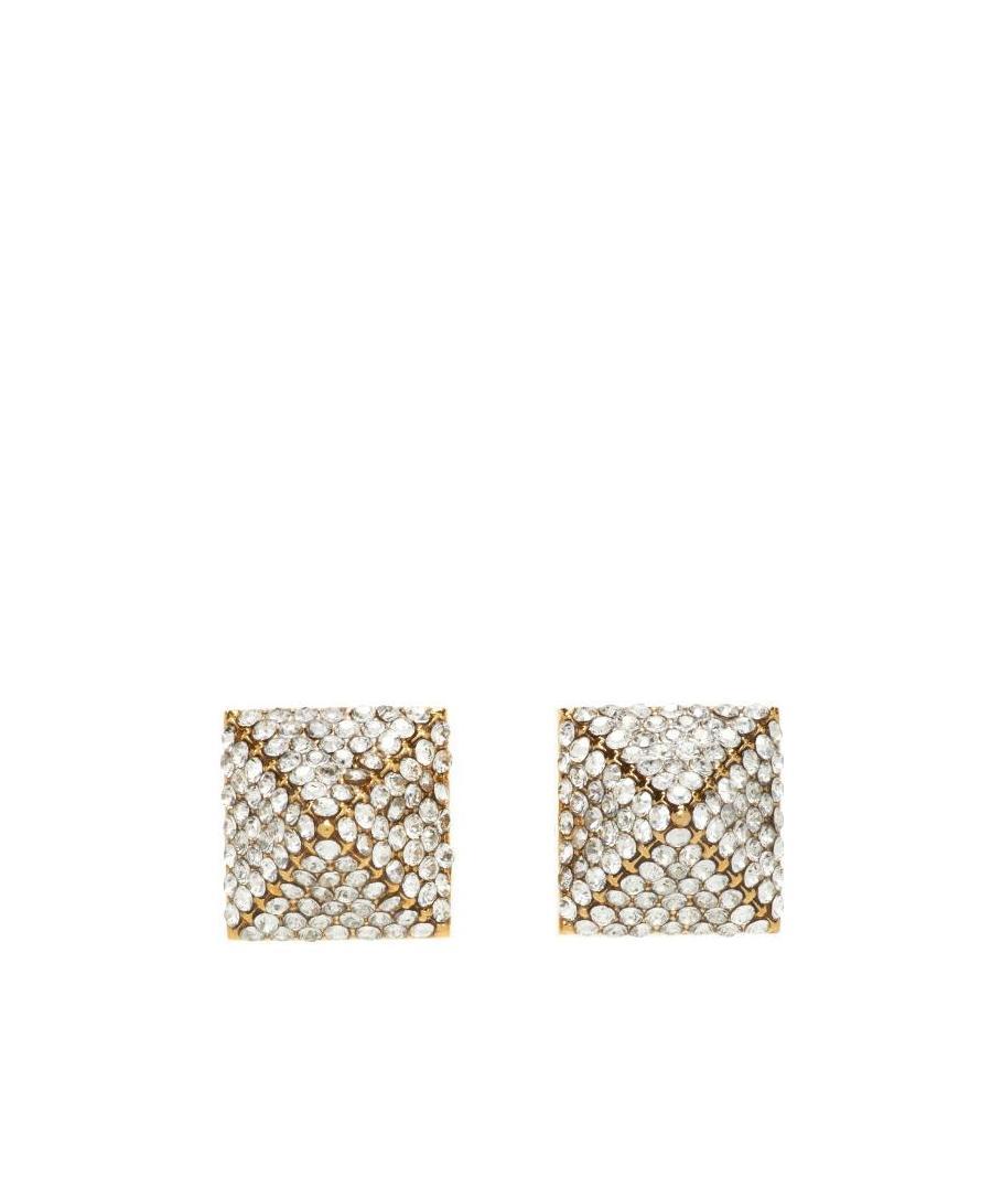 Valentino Rockstud Crystal-embellished Earrings In Yellow