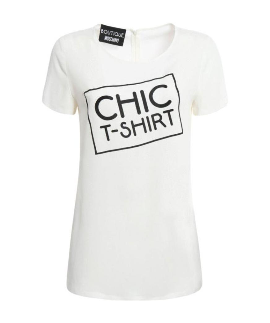 Moschino Logo Printed Pattern T-shirt In White