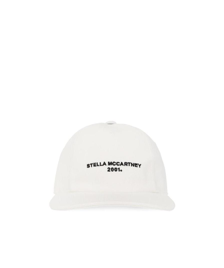 Stella Mccartney Logo Embroidered Curved Peak Baseball Cap In White