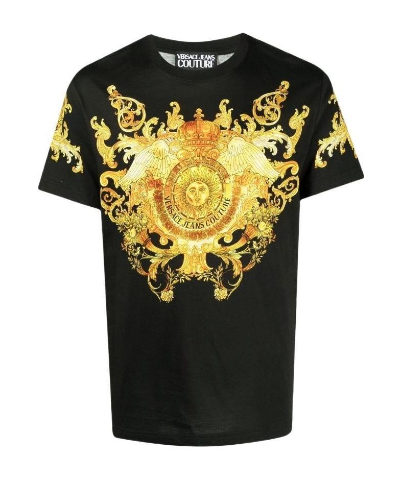 Versace Jeans Baroque Pattern-print T-shirt In Black