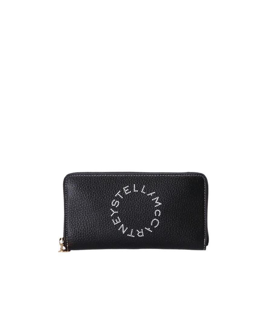 Stella Mccartney Zip-around Continental Wallet In Black