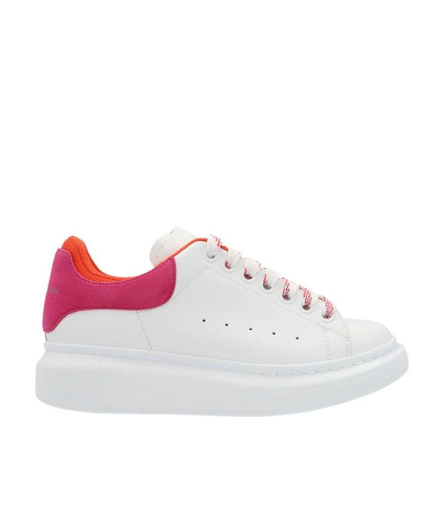 Alexander Mcqueen Suede-trimmed Leather Exaggerated-sole Sneakers In White