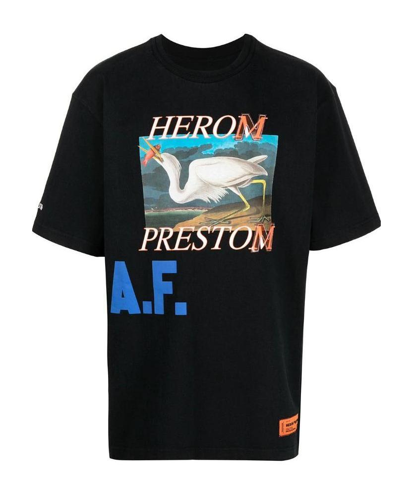 Heron Preston Graphic-print Crew-neck T-shirt In Black