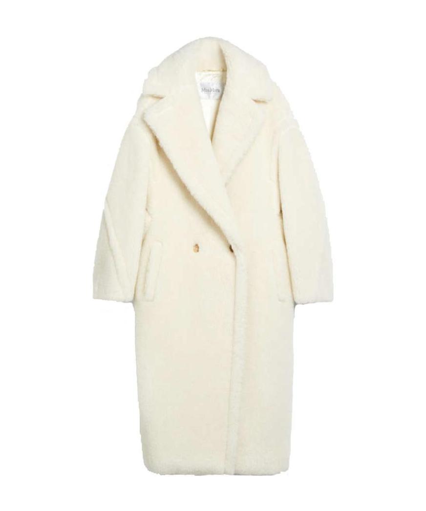 Max Mara Teddy Bear Icon Double-breasted Coat In White