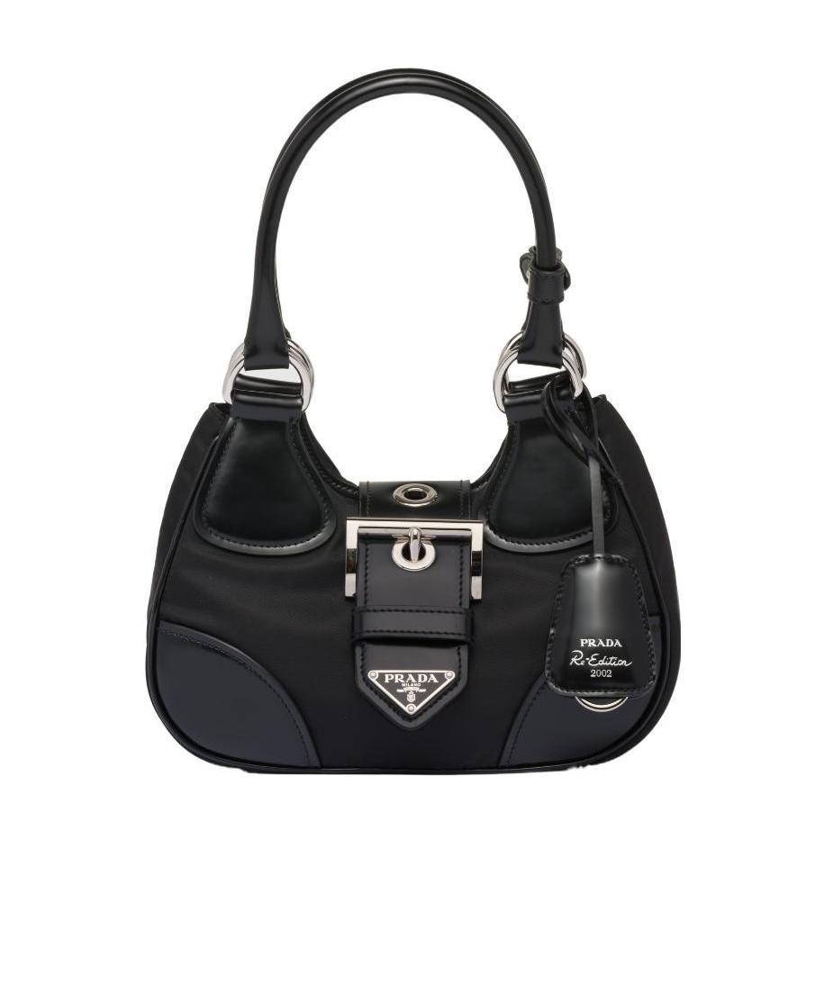 Prada Moon Padded Nappa-leather Mini Bag In Black