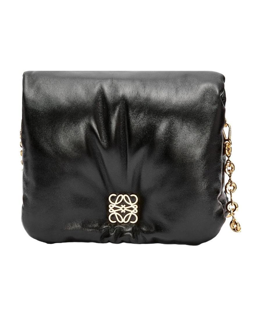 Loewe Puffer Goya Bag In Shiny Nappa Lambskin In Black