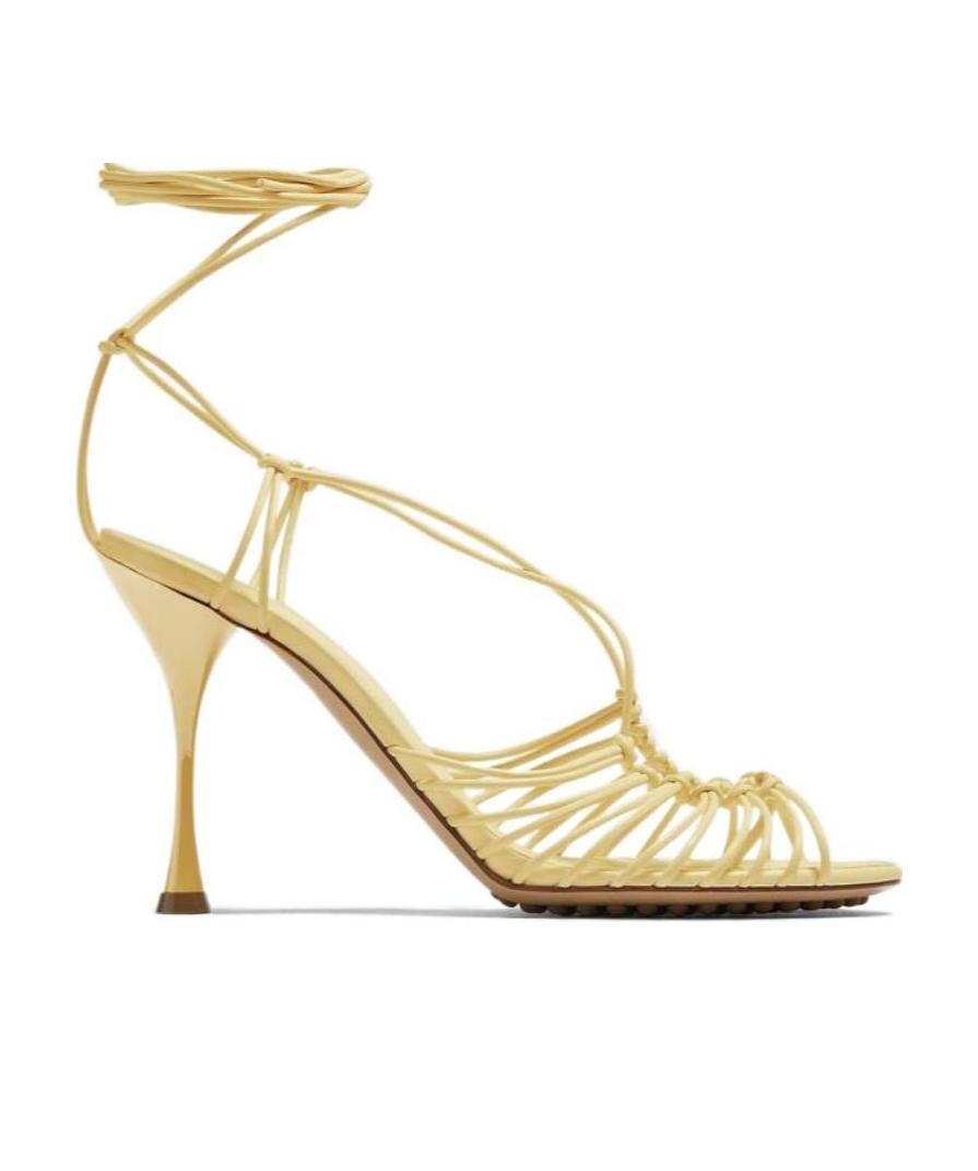 Bottega Veneta Dot Logo High-heeled Sandals In Nude