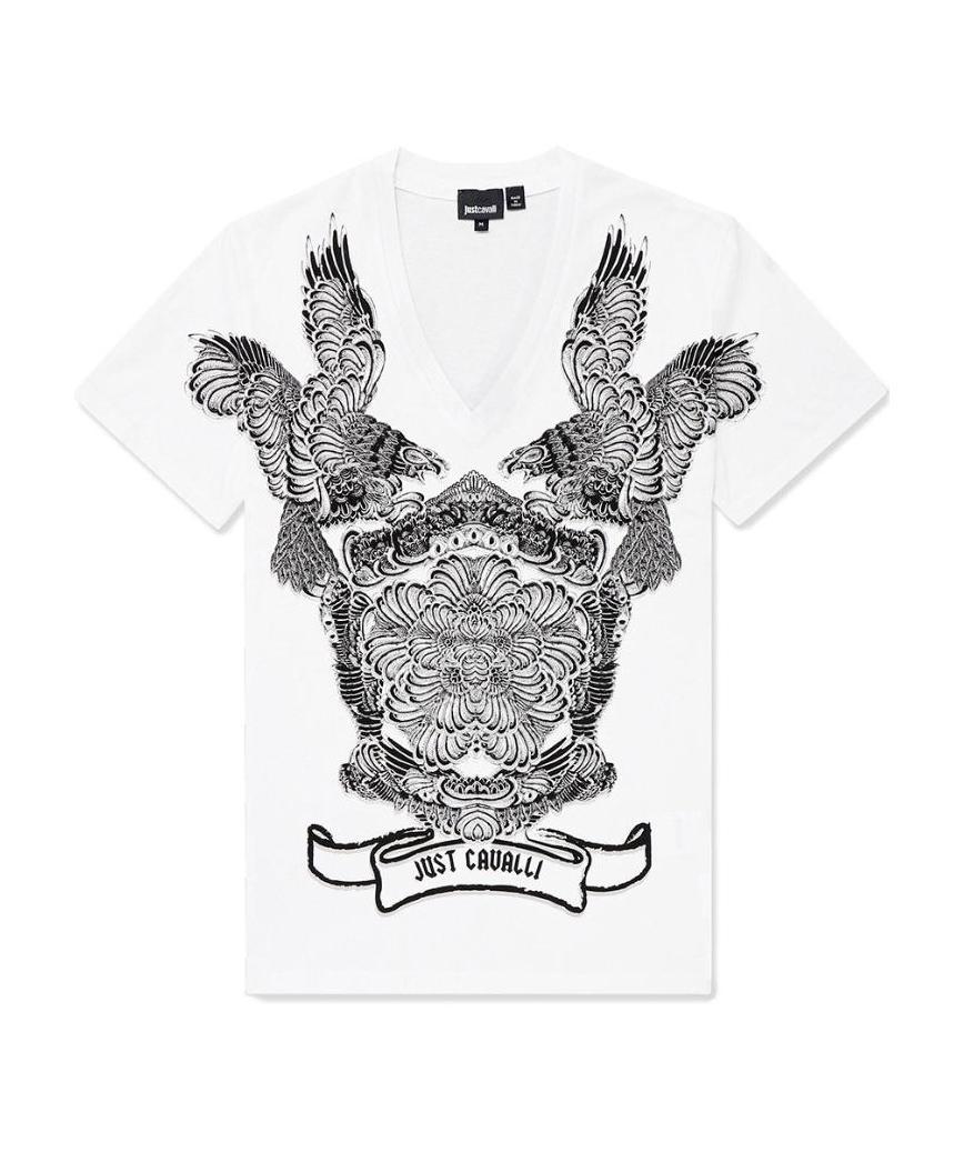 Just Cavalli Printed T-shirt In White