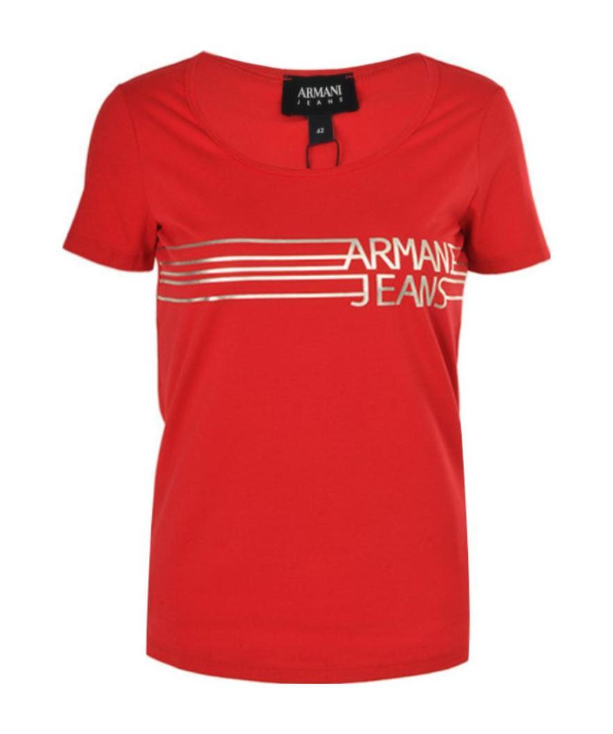 Armani Jeans Logo Printed T-shirt In Red