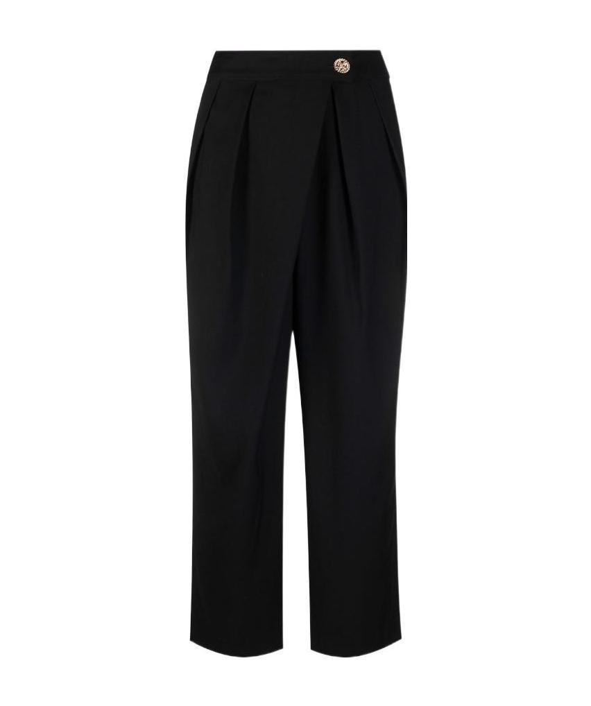 Shop Edward Achour Paris High-waisted Cropped Trousers In Black
