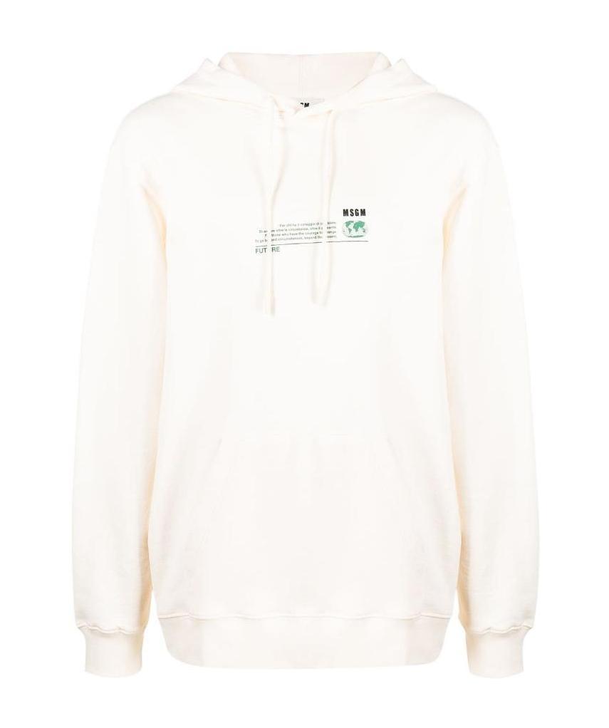 Msgm Fantastic Green Sweatshirt In White
