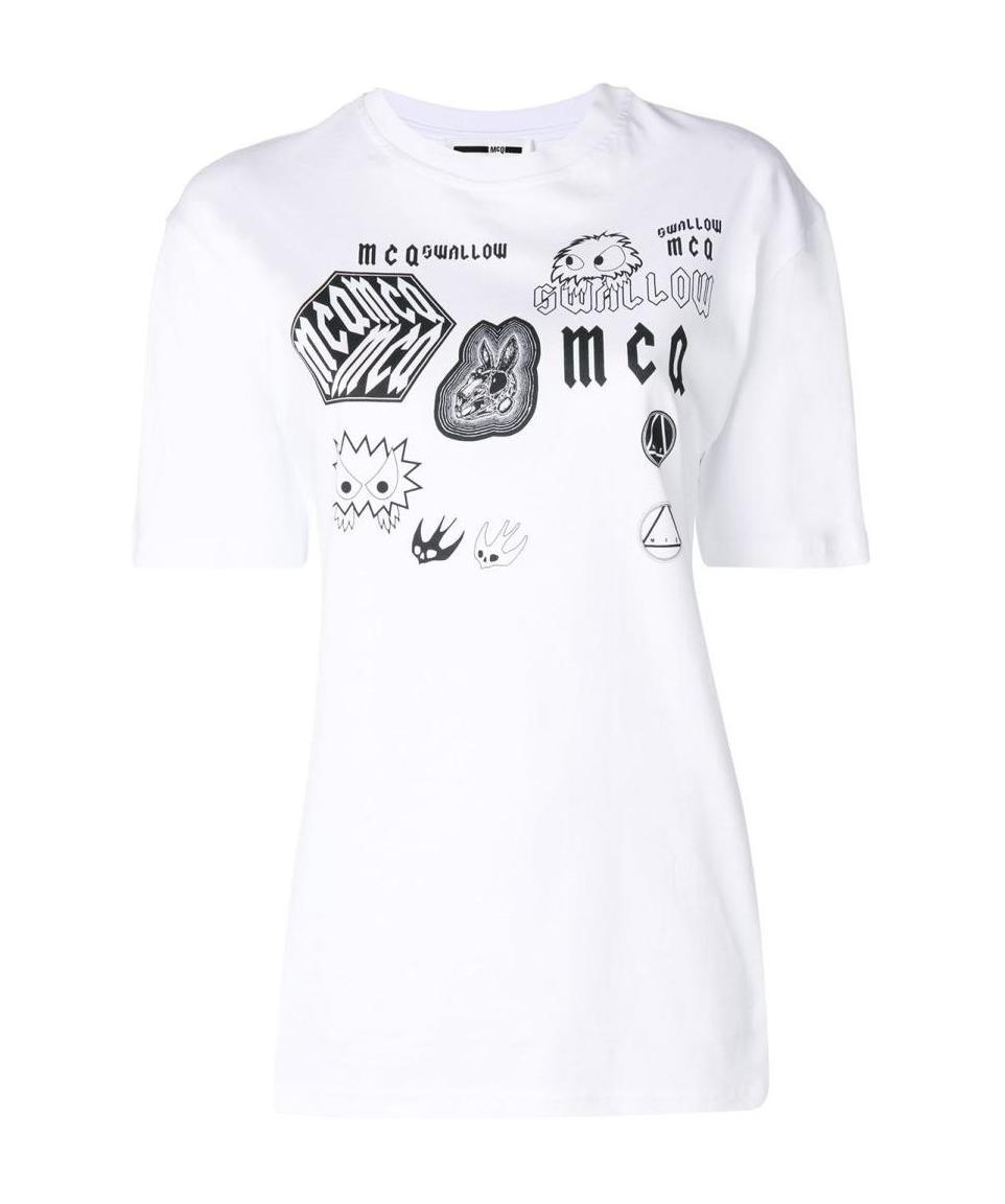 Mcq By Alexander Mcqueen Front Printed T-shirt In White