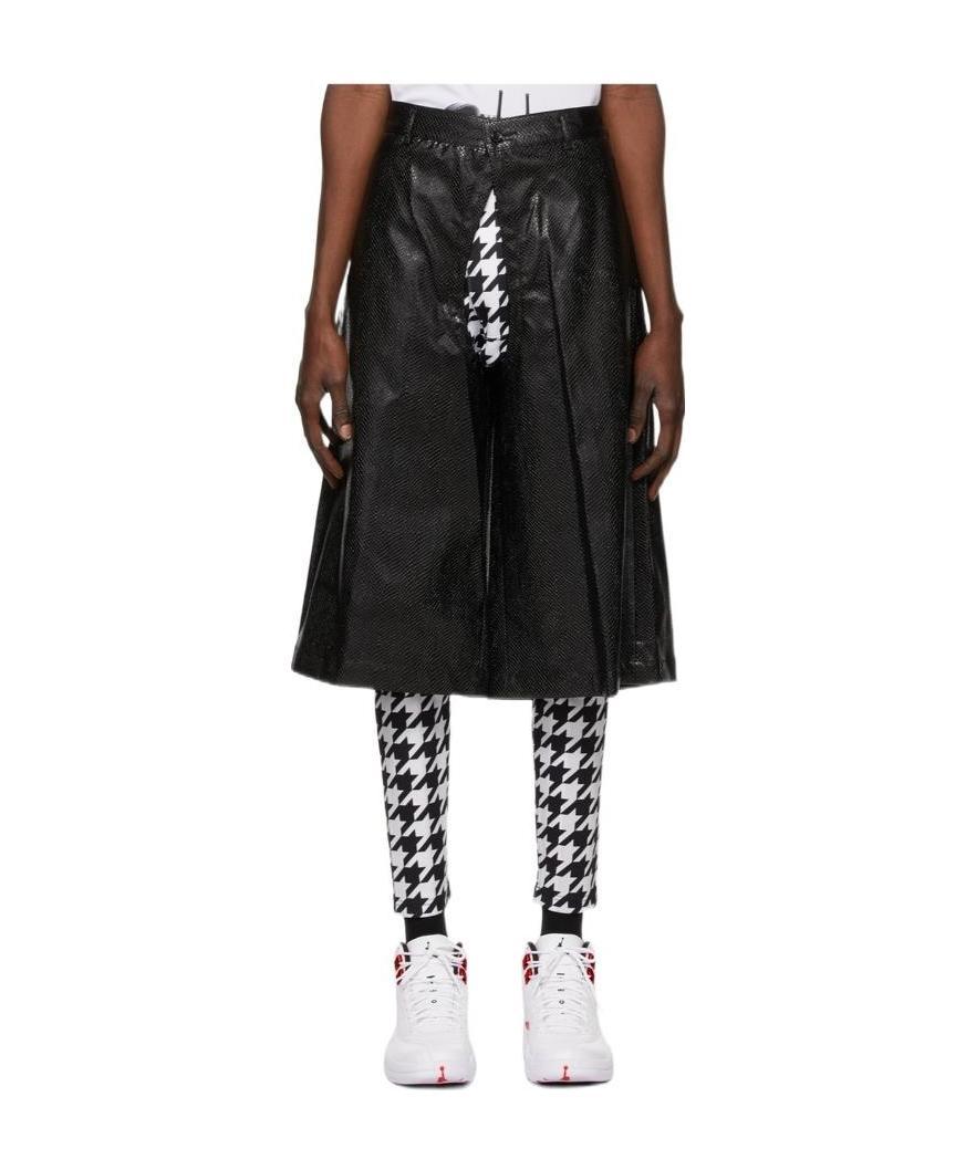 Comme Des Garçons Logo Plaid Casual Pants In Black