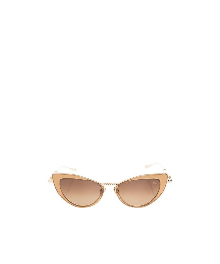 Valentino Logo Cat-eye Frame Sunglasses In Nude