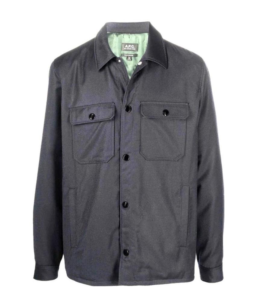 Apc Long-sleeved Shirt-style Casual Jacket In Black
