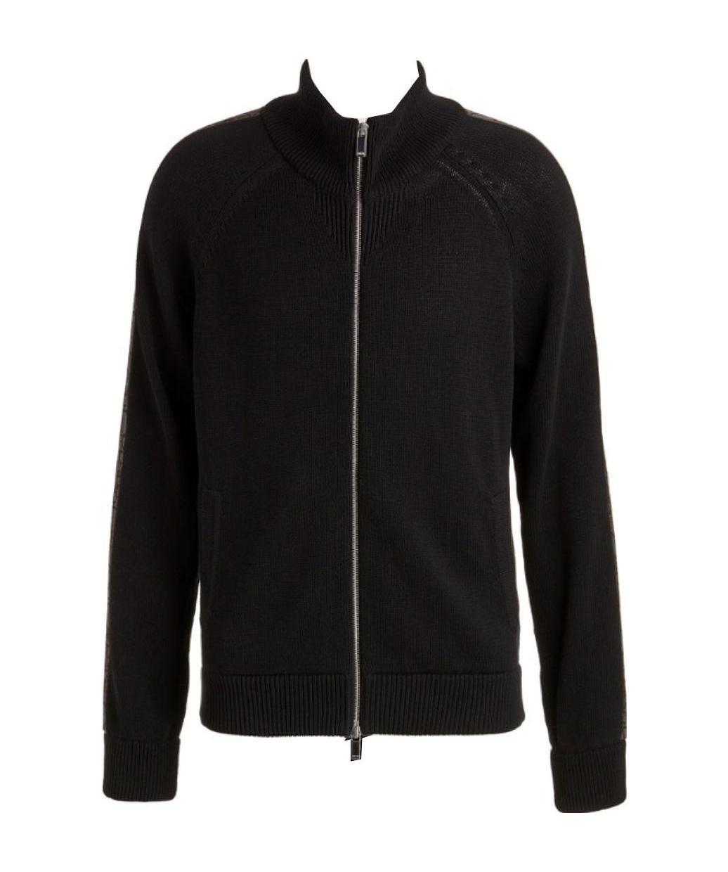 Dior Zippered Knitted Cardigan In Black