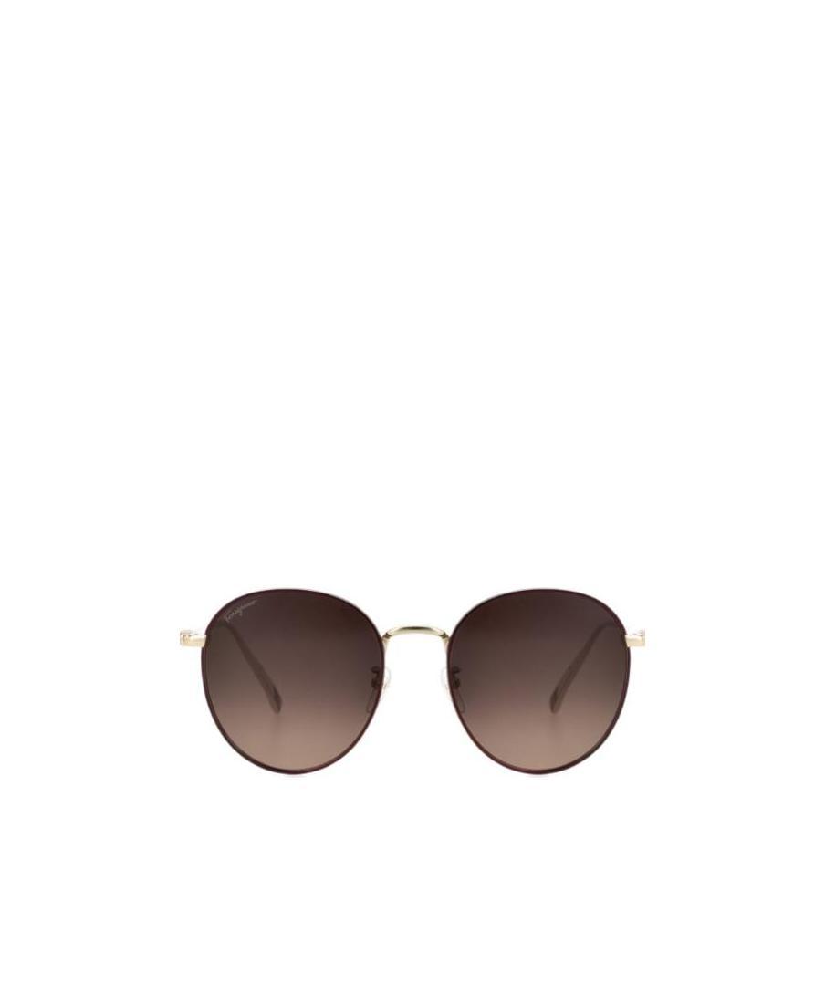 Ferragamo Round Sunglasses In Brown