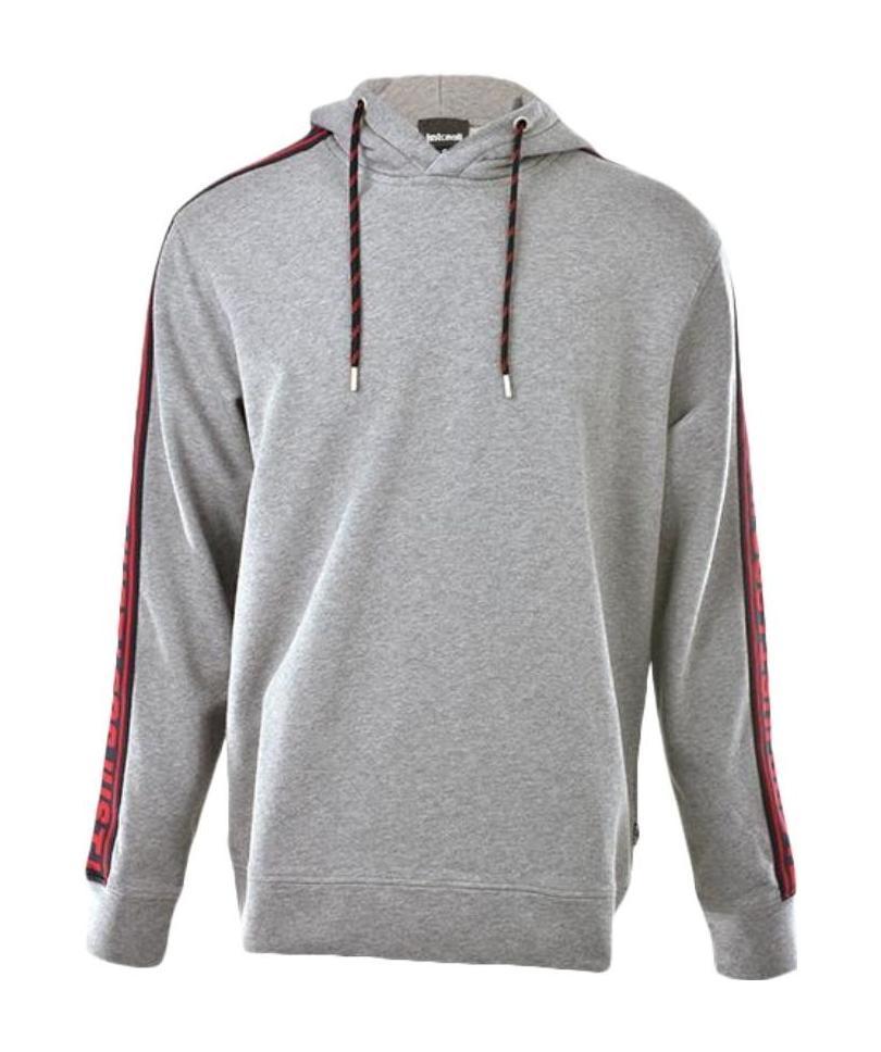 Just Cavalli Hooded Long-sleeved Sweater In Gray