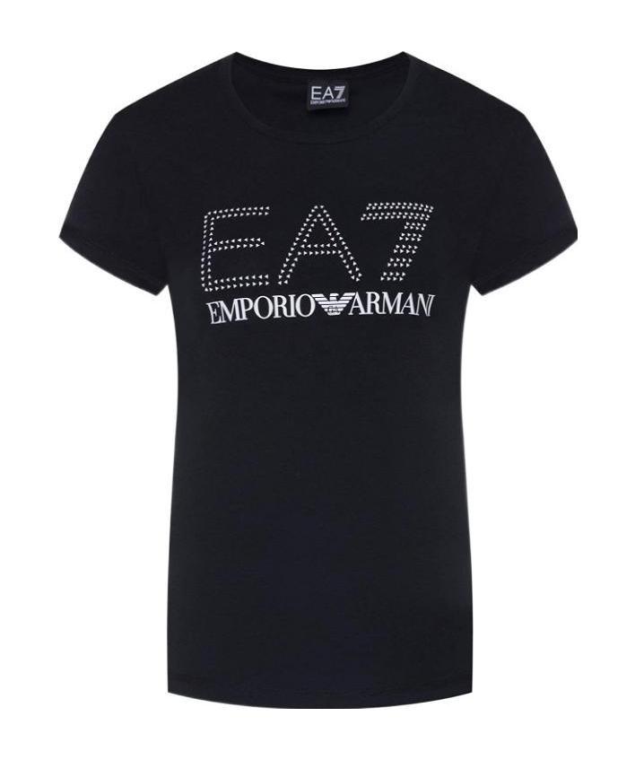 Ea7 Logo Printed T-shirt In Black