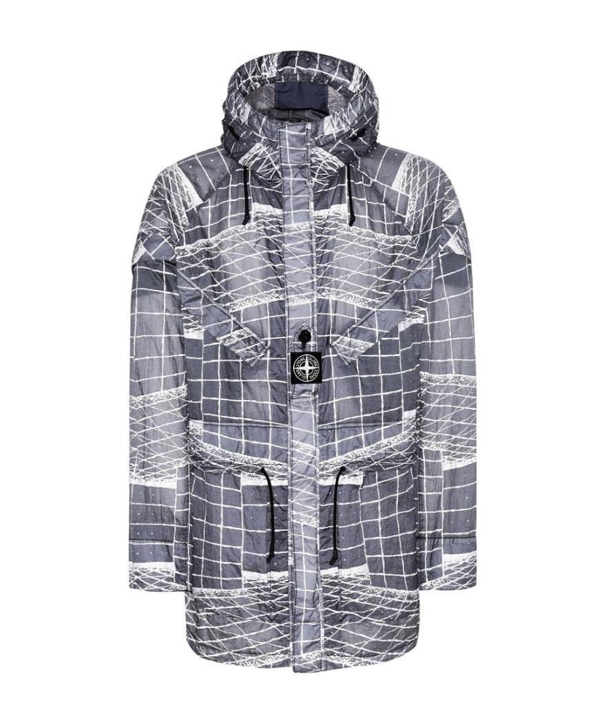 Stone Island 42999 Reflective Grid Jacket In Blue