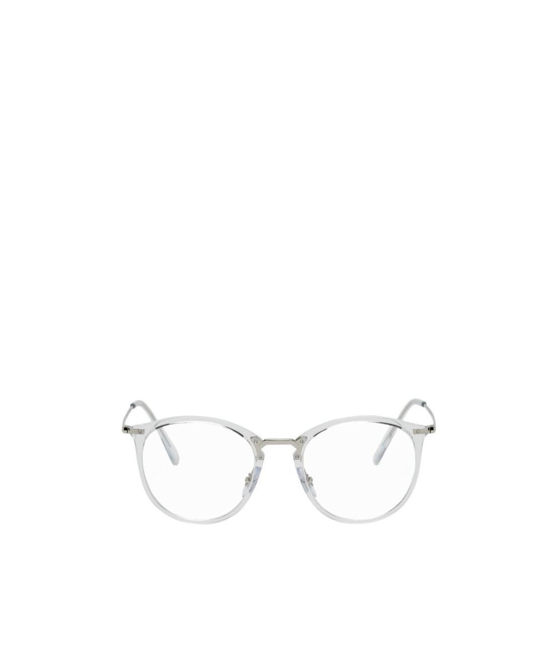 Ray Ban Transparent Geometric Frame Flat Mirror In White