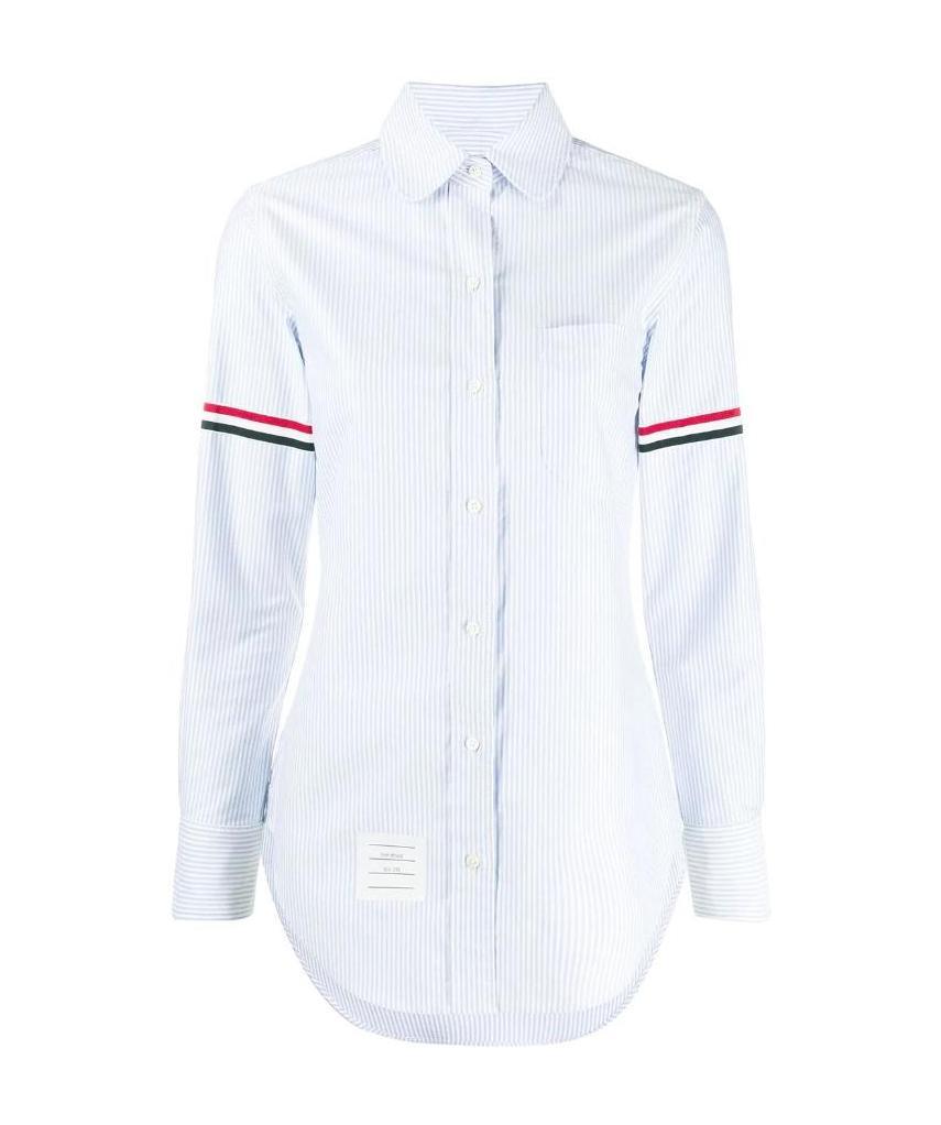 Thom Browne Grosgrain Armband Oxford Shirt In White