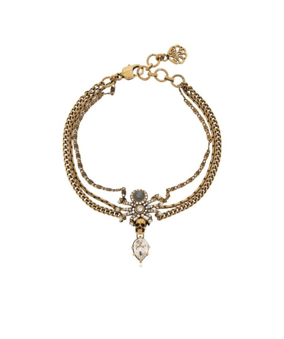 Alexander Mcqueen Skull-detail Chain-link Bracelet In Yellow