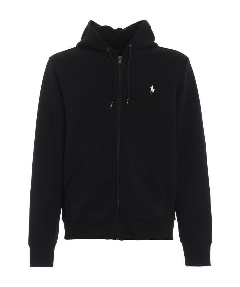 Polo Ralph Lauren Cotton Blend Sweatshirt With Embroidered Logo On The Front In Black