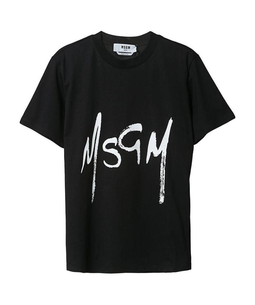 Msgm Logo Short-sleeved T-shirt In Black